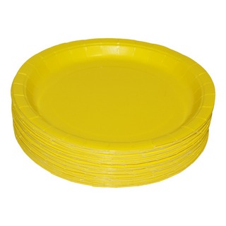 Тарелка бумажная 230мм Yellow 50шт